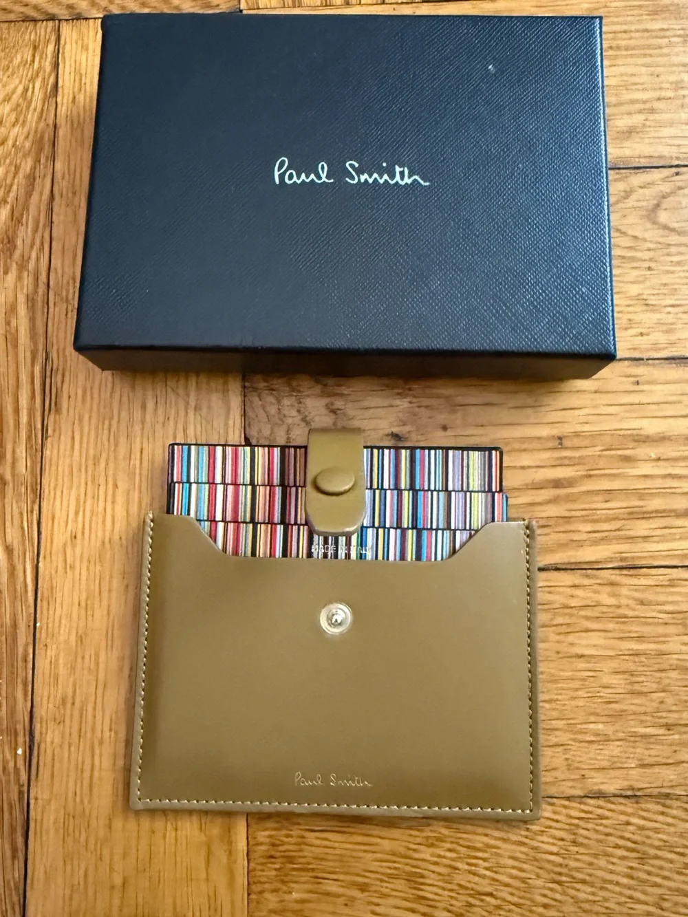 Paul Smith Leather Credit card Holder With ‘Signature Stripe’ Pull Out